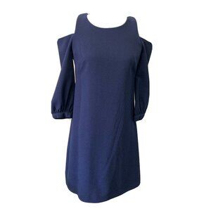 Eliza J Blue Cold Shoulder Cocktail Evening Sheath Dress